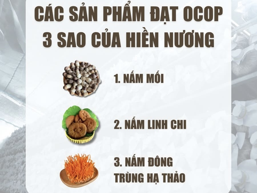 Sản phẩm đạt OCOP của Hiền Nương Farm