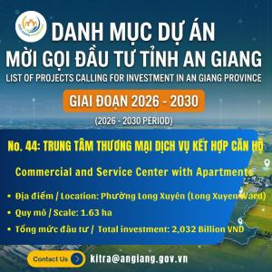 No. 44: Trung Tâm Thương Mại Dịch Vụ Kết Hợp Căn Hộ | Đầu Tư An Giang 2026–2030