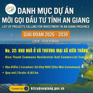 No. 32: Khu Nhà Ở Và Thương Mại Xã Kiến Thành | Đầu Tư An Giang 2026-2030