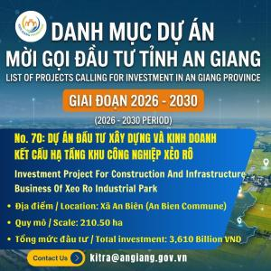 No. 70: Dự Án Đầu Tư Xây Dựng Và Kinh Doanh Kết Cấu Hạ Tầng Khu Công Nghiệp Xẻo Rô