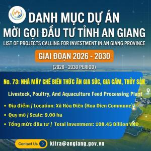 No. 73: Livestock, Poultry, And Aquaculture Feed Processing Plant