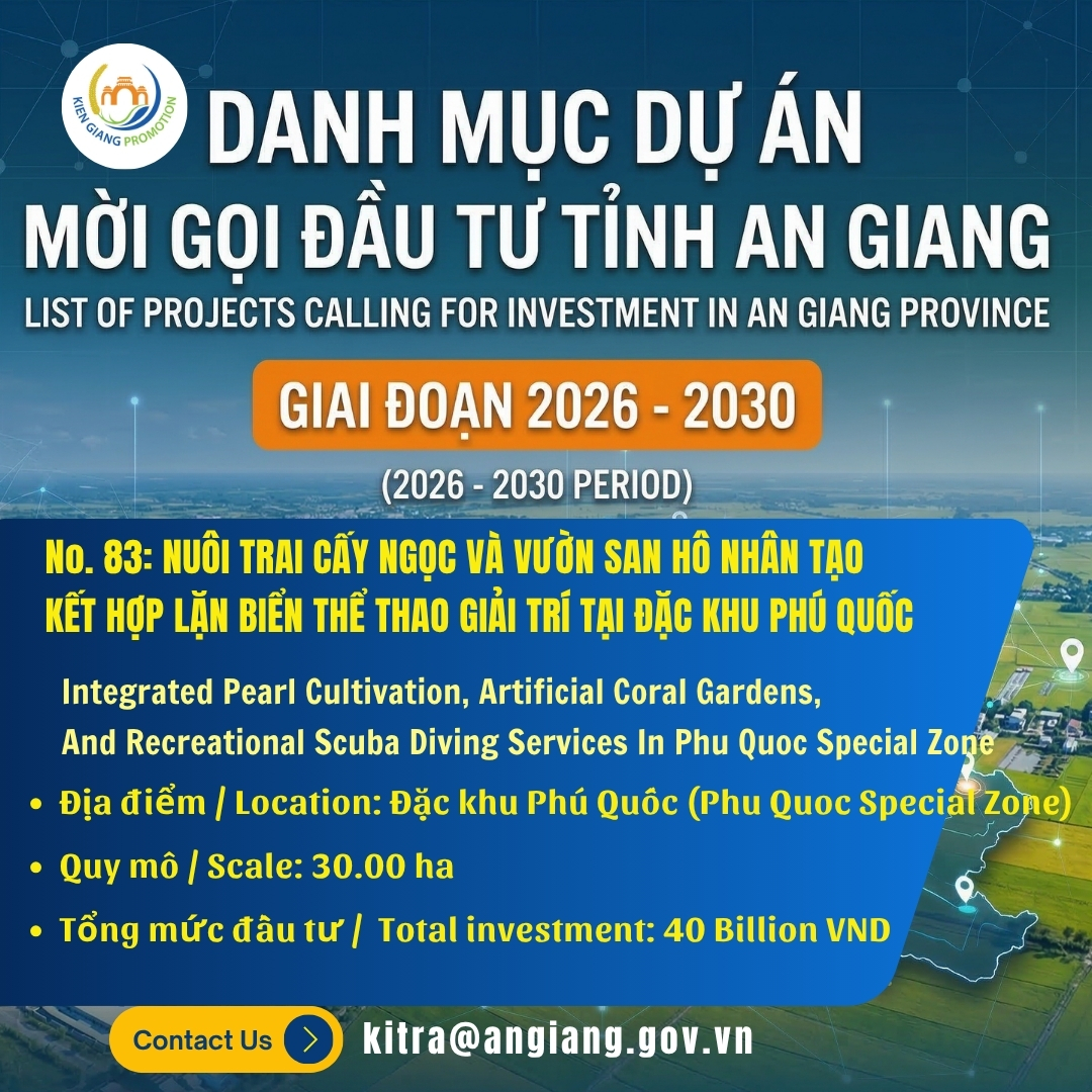No. 83: Integrated Pearl Cultivation, Artificial Coral Gardens, And Recreational Scuba Diving Services In Phu Quoc Special Zone