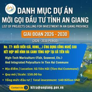 No. 77: Nuôi Biển (Cá, Rong,…) Ứng Dụng Công Nghệ Cao Kết Hợp Mô Hình Đa Canh Tổng Hợp Tại Xã Tiên Hải