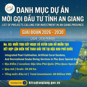 No. 83: Integrated Pearl Cultivation, Artificial Coral Gardens, And Recreational Scuba Diving Services In Phu Quoc Special Zone
