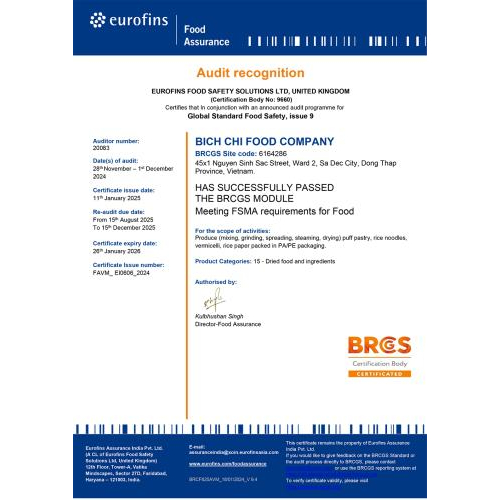 VII. Tiêu chuẩn sản phẩm