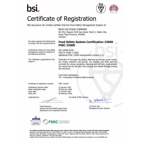 VII. Tiêu chuẩn sản phẩm