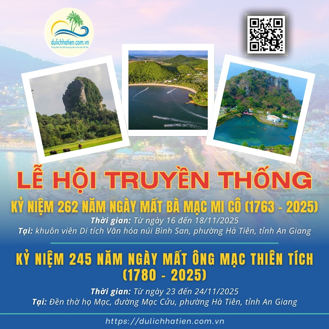 Lễ Hội Truyền Thống Hà Tiên 2025: Tri Ân Bà Mạc Mi Cô & Ông Mạc Thiên Tích