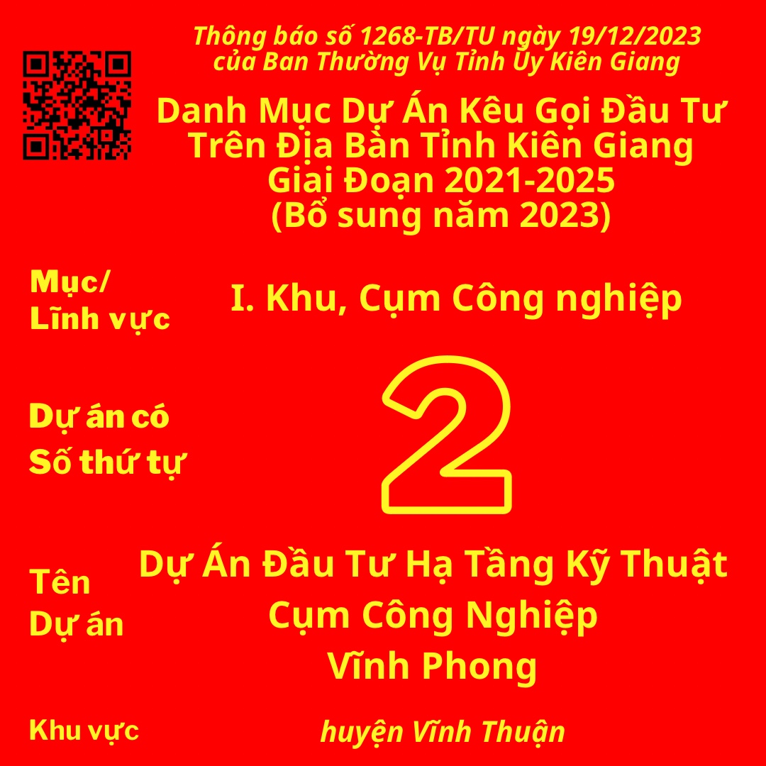 Ec6eBb5h7fA4A83 A77cD584Ah8b00B Dự án có Số TT 2: Dự Án Đầu Tư Hạ Tầng Kỹ Thuật Cụm Công Nghiệp Vĩnh Phong