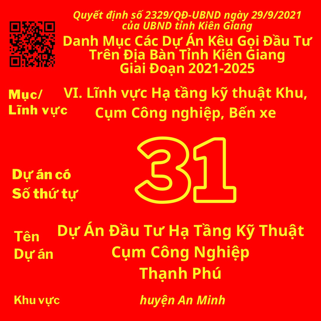 Ec6eBb5h7fA4A83 A77cD584Ah8b00B Dự Án Có Số TT 31: Dự Án Đầu Tư Hạ Tầng Kỹ Thuật Cụm Công Nghiệp Thạnh Phú