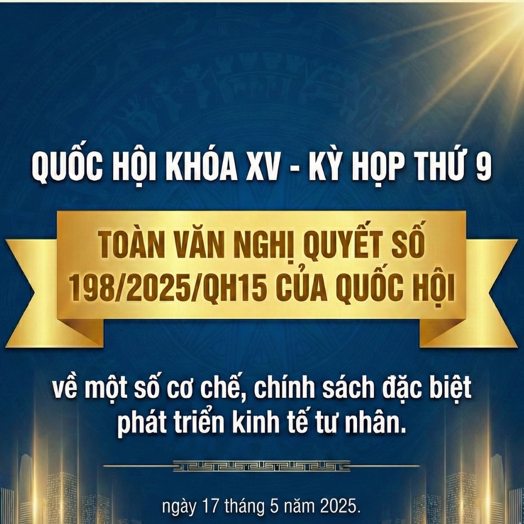 Nghị Quyết Số: 198/2025/QH15 Về Một Số Cơ Chế, Chính Sách Đặc Biệt Phát Triển Kinh Tế Tư Nhân