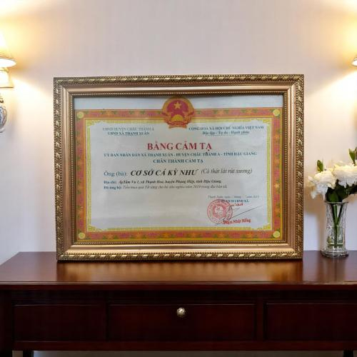 Giấy Cảm Tạ Của Hội Chữ Thập Đỏ Biểu Dương HTX Kỳ Như Có Nghĩa Cử Cao Đẹp