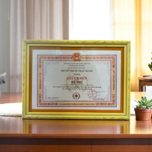 Giấy Cảm Tạ Của Hội Chữ Thập Đỏ Biểu Dương HTX Kỳ Như Có Nghĩa Cử Cao Đẹp