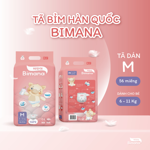 Tã dán Bimana Hàn Quốc size M (6 - 11kg)