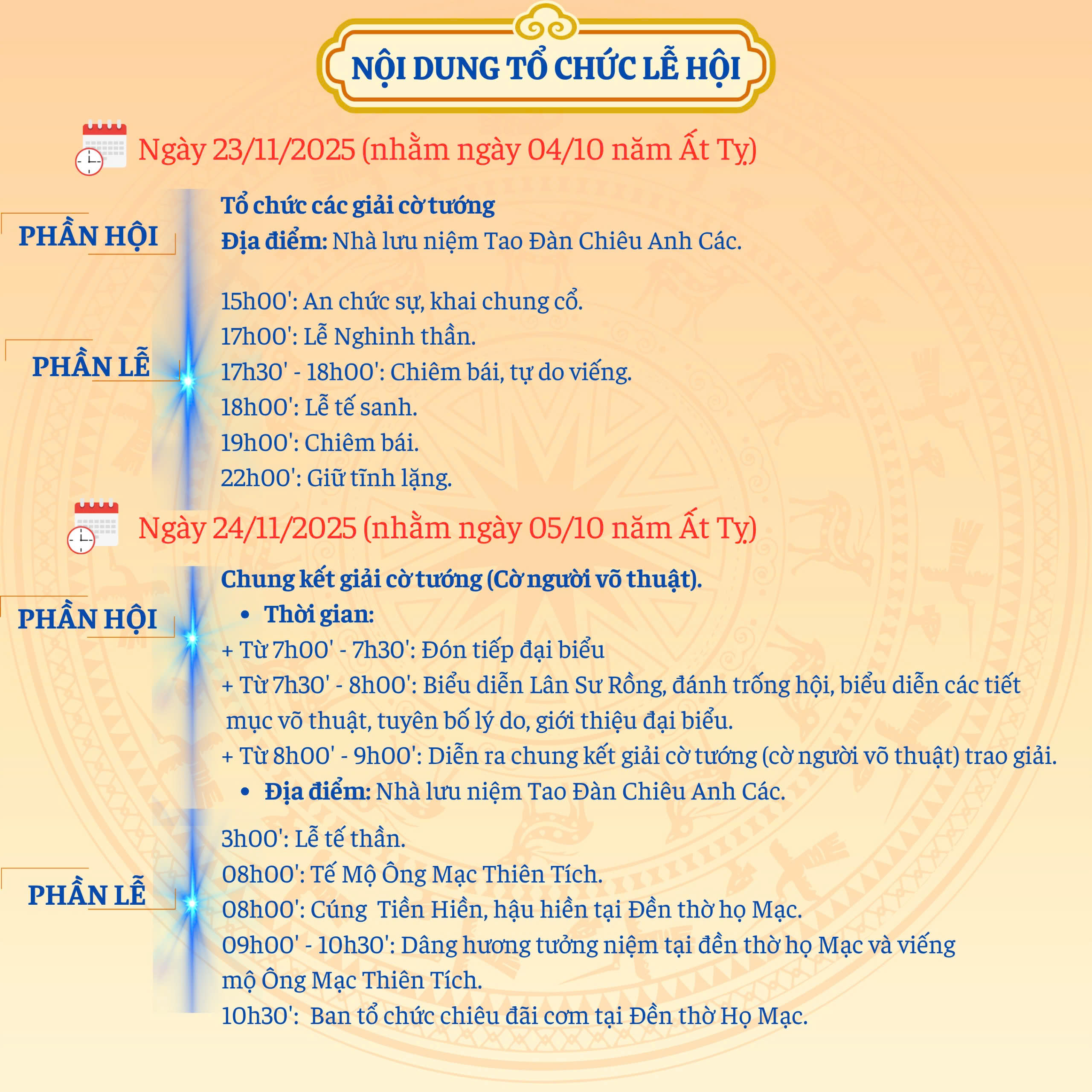 Lễ hội kỷ niệm Ngày mất Ông Mạc Thiên Tích (23–24/11/2025)